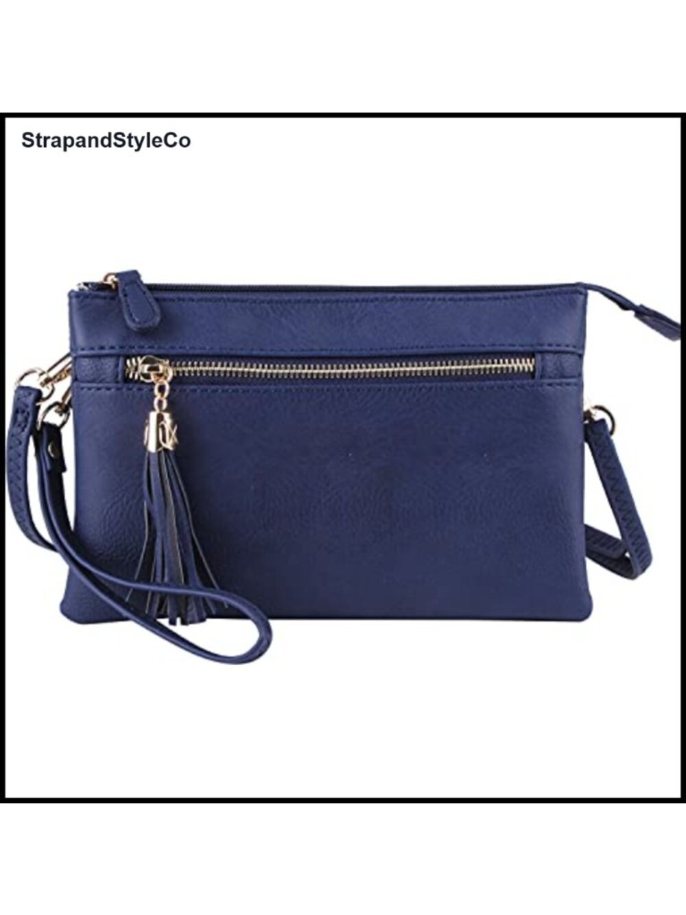 Lightweight Multi Compartment Wristlet Clutch Crossbody Bag Detachable Strap
